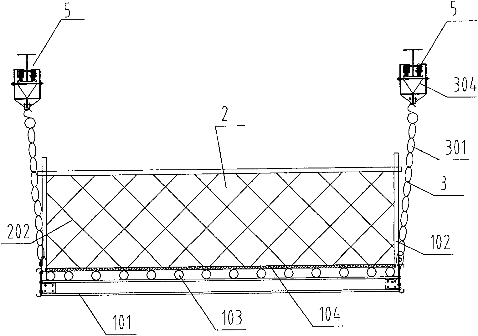 High-altitude bridge type cantilever scaffold