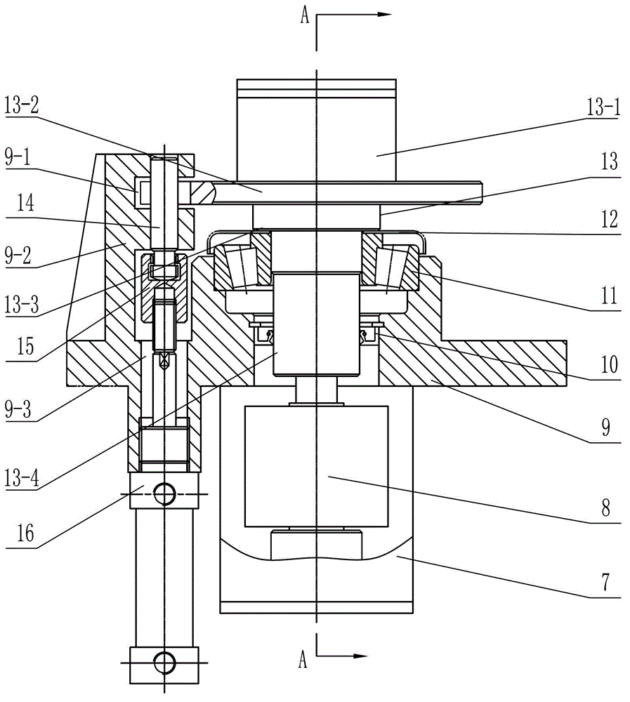 Pre-tightening force measuring device of driving gear assembly of gearbox of tractor