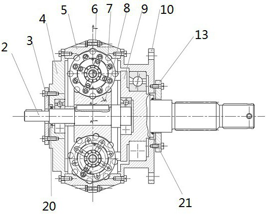 Hub-driven planetary worm speed reducer assembly