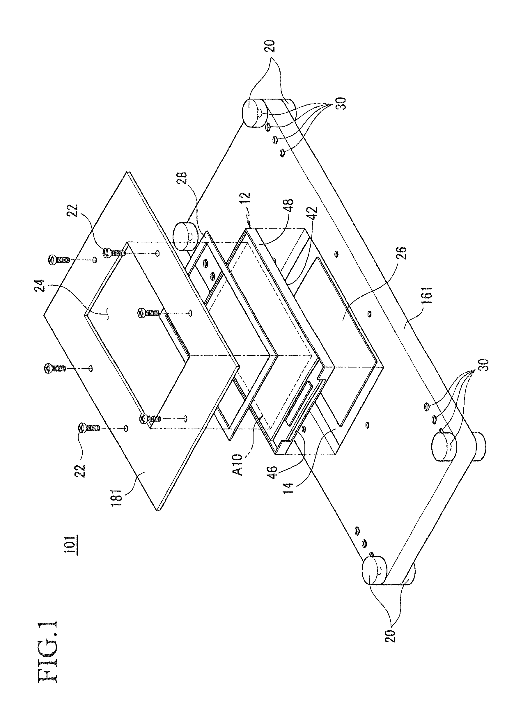 Jig frame for drop test of flat panel display device