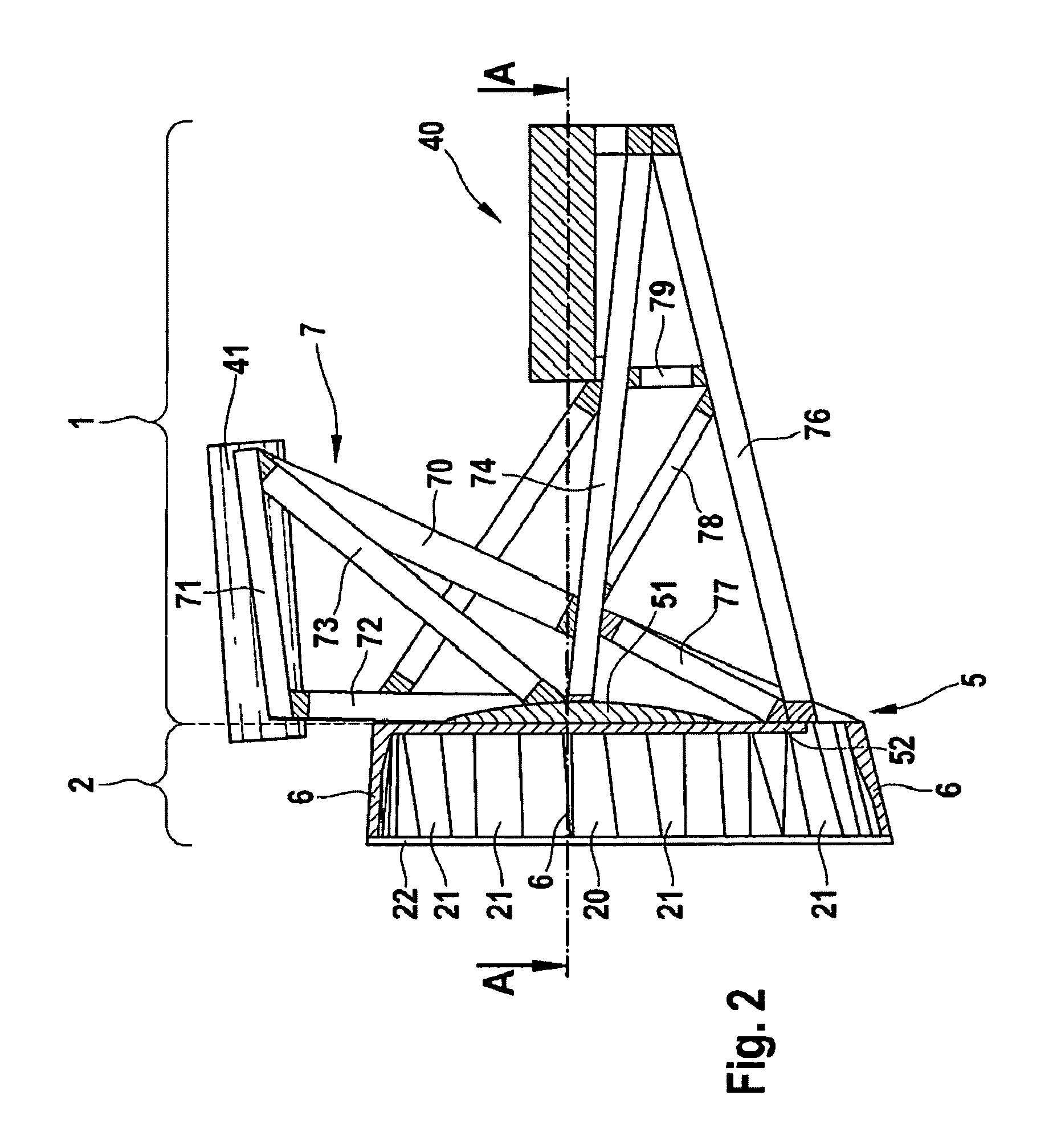 Tail structure for an aircraft or spacecraft
