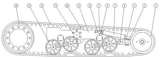 Rocker type suspension track for spreading machine