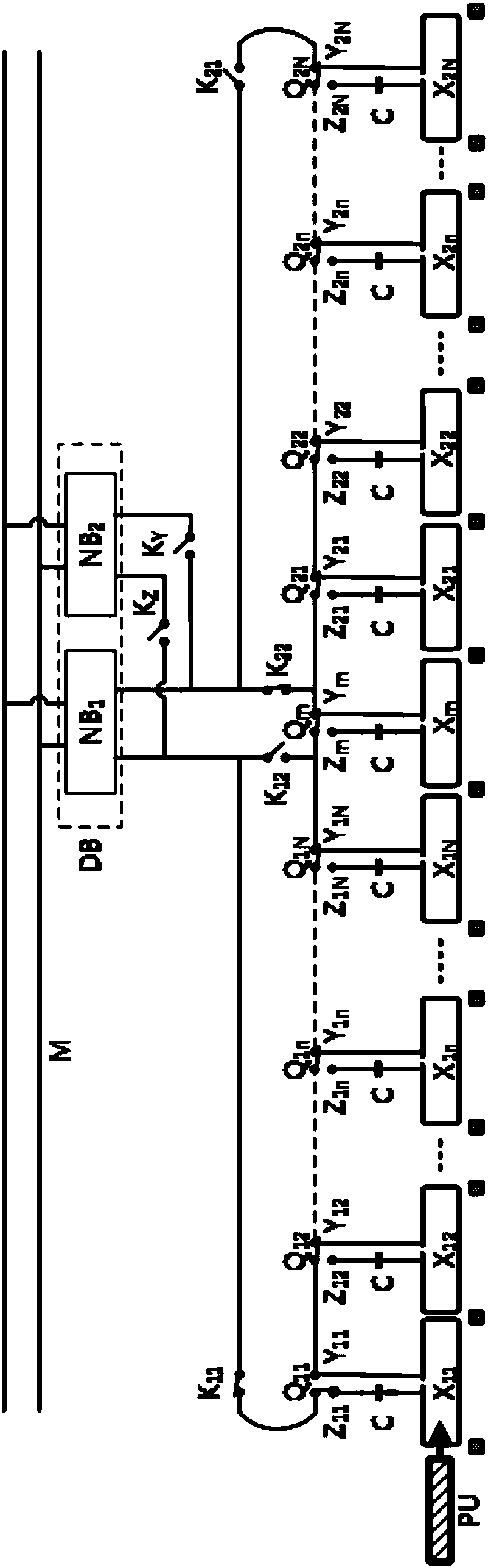 A segmented non-contact power supply sending device for rail cars and its control method