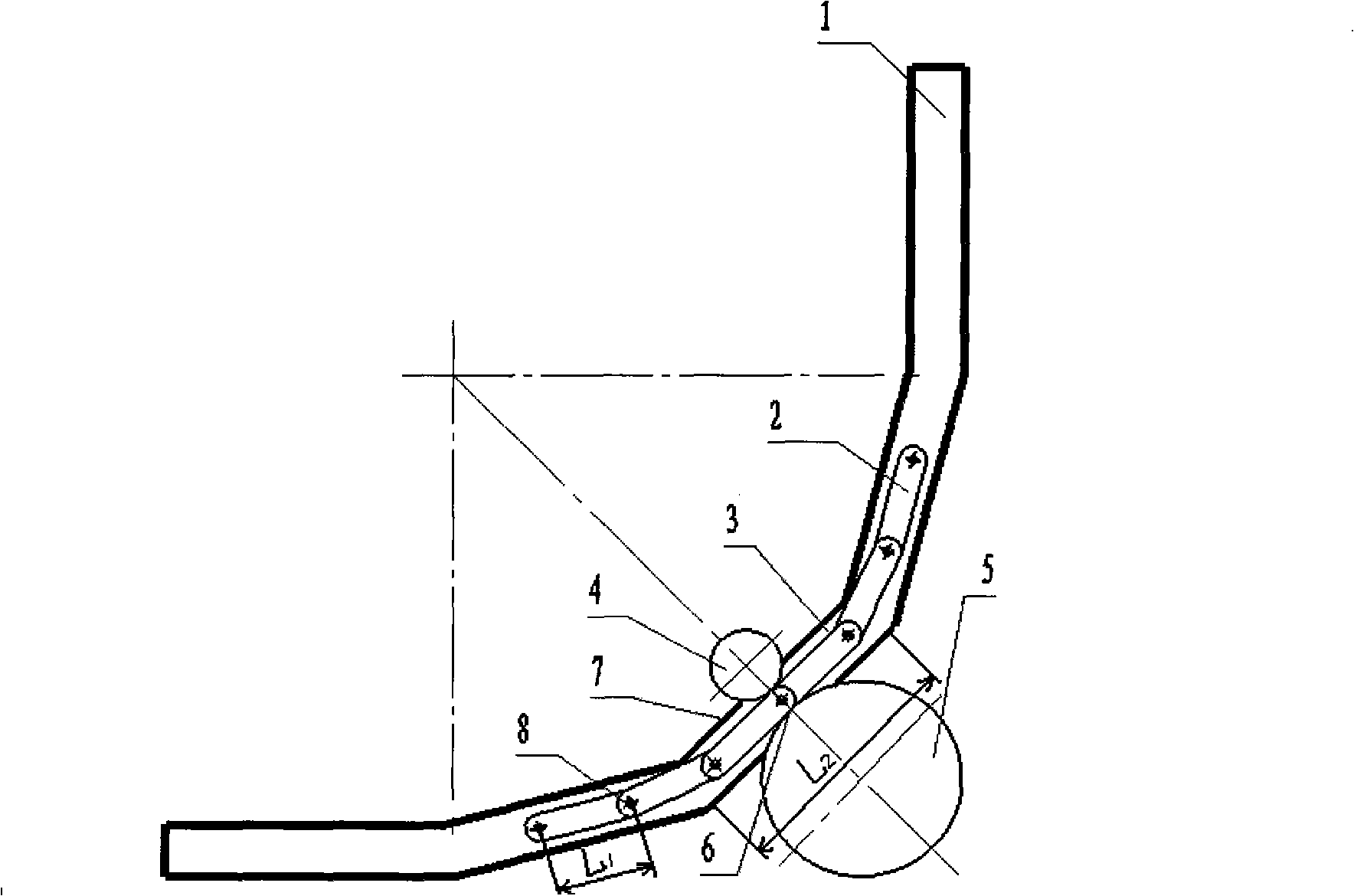 Rail vehicle driving wheel system without swing at curve bend