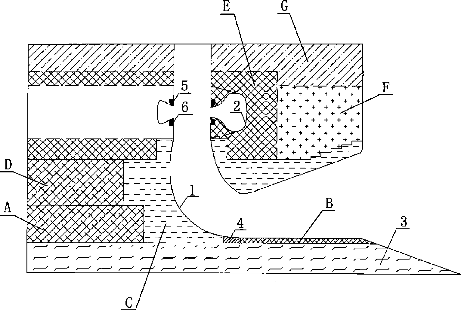 Construction method for large cast-in-situ steel reinforced concrete inlet channel and turbine housing