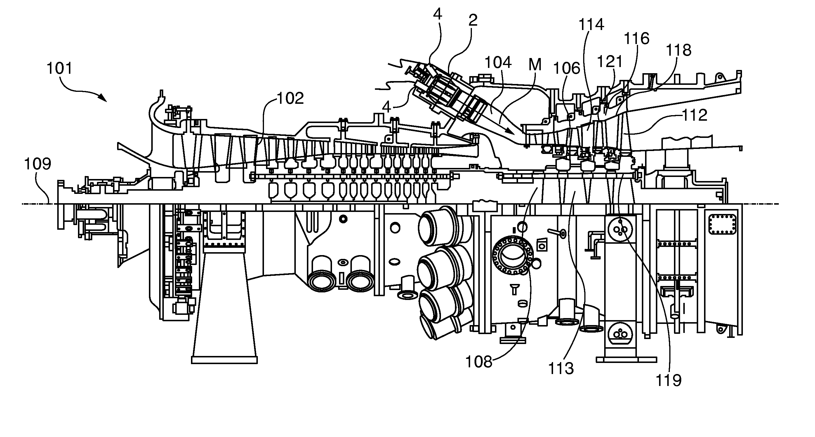 Dynamic pressure method of detecting flame on/off in gas turbine combusion cans for engine protection