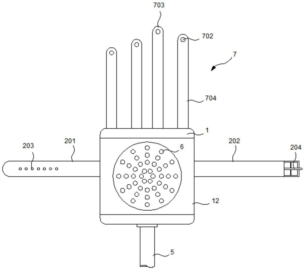 A wearable shower device