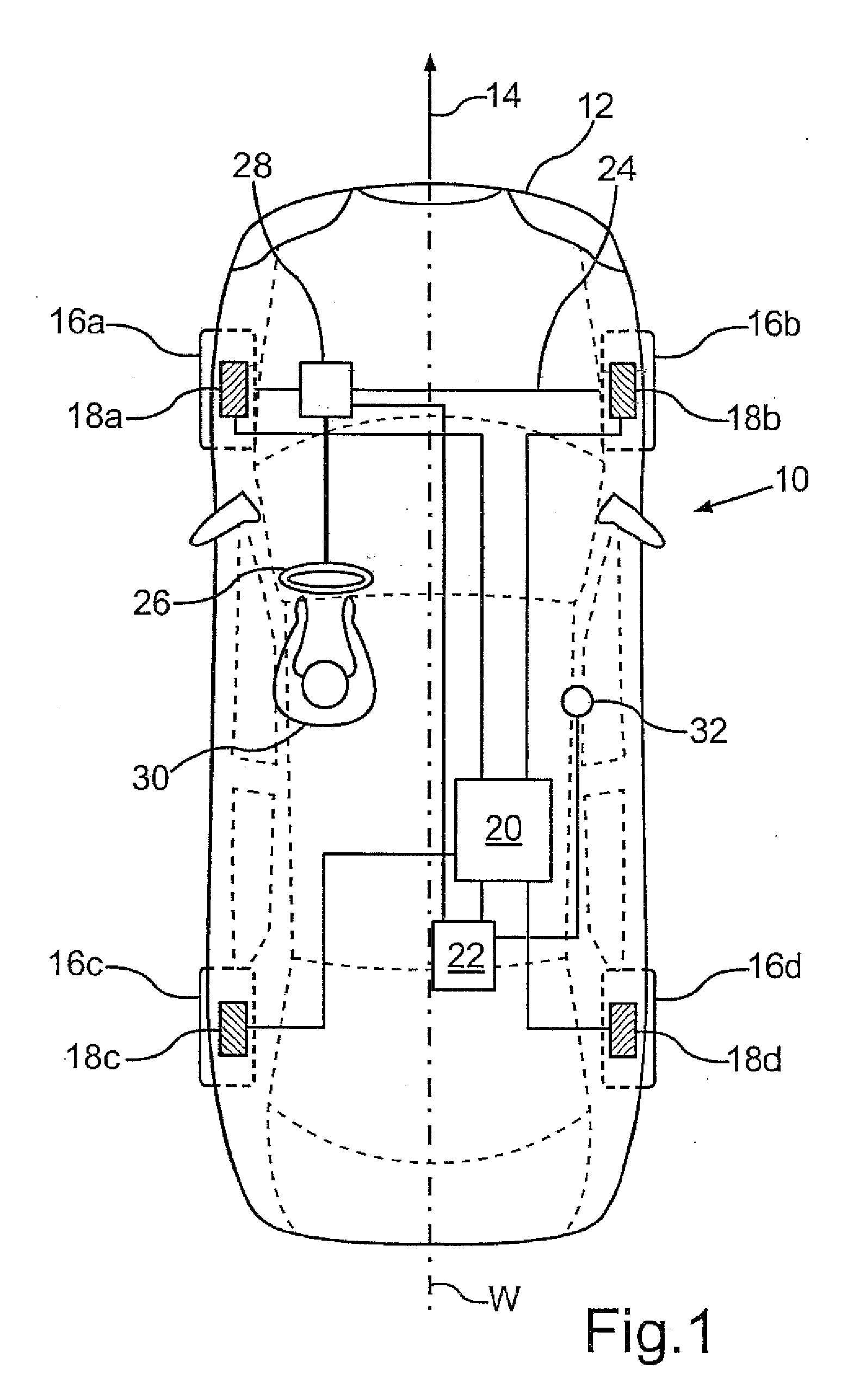 Method and apparatus for affecting cornering performance of a motor vehicle, and a motor vehicle