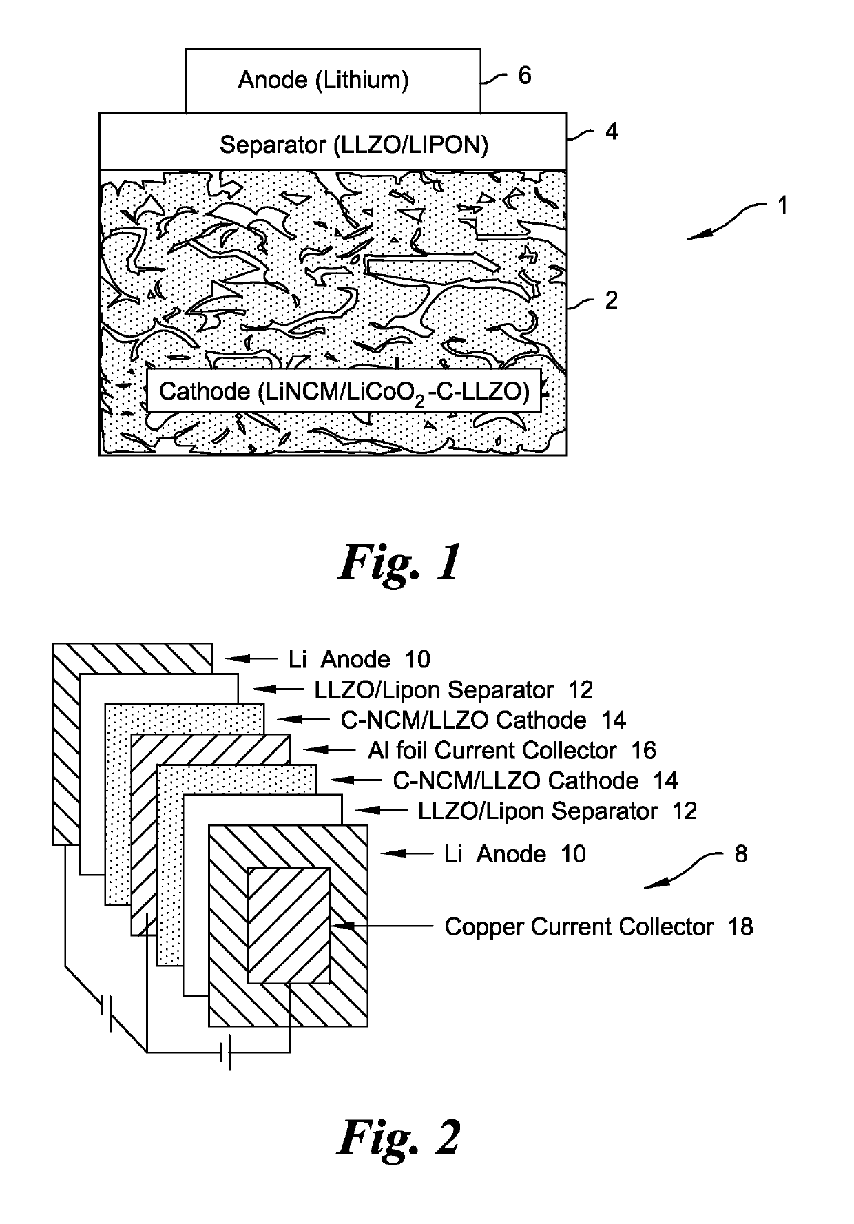 High capacity solid state composite cathode, solid state composite separator, solid-state rechargeable lithium battery and methods of making same