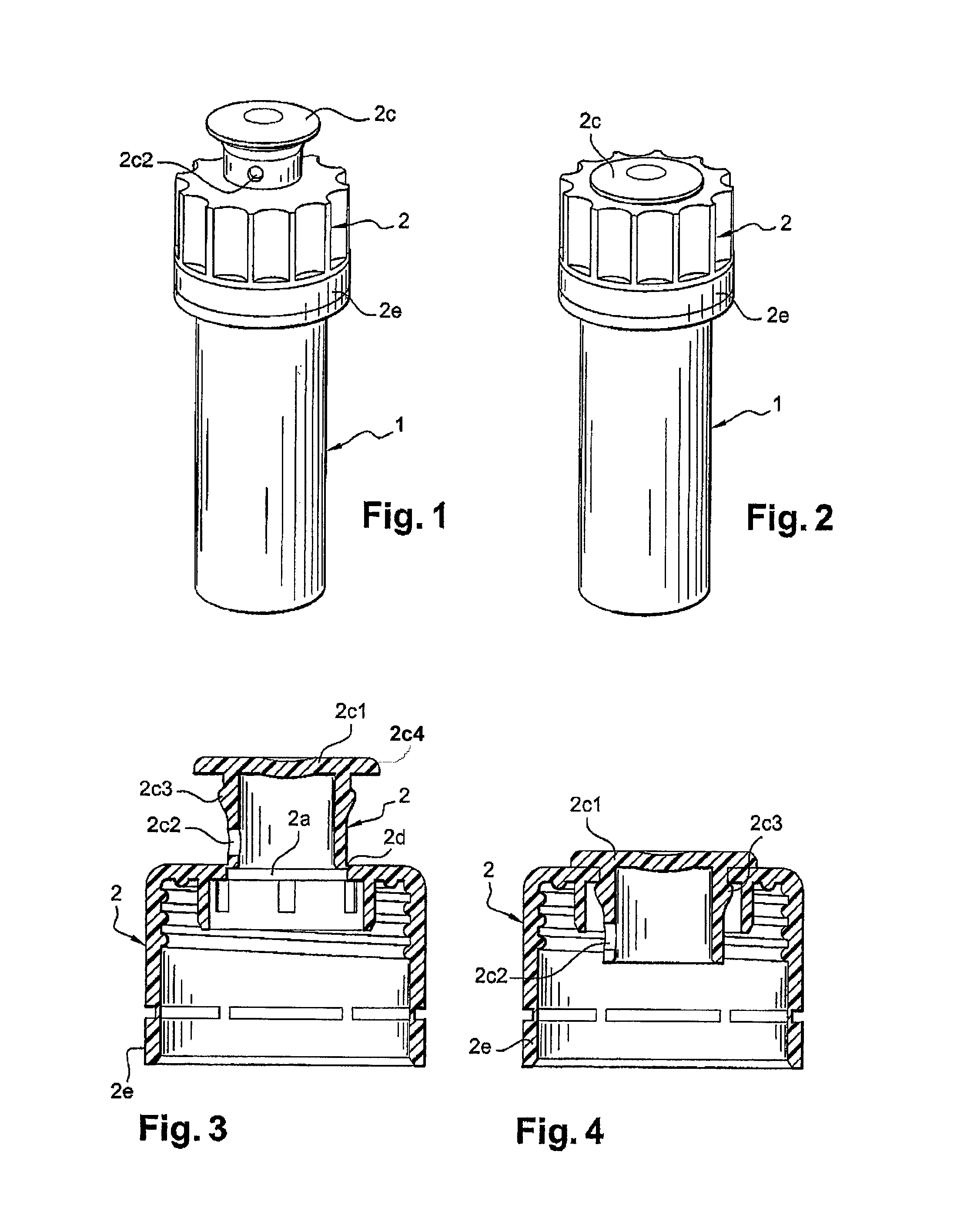 Vial for receiving a predefined dose of a liquid