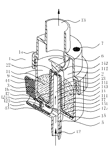 Device of driving liquid to be nebulized by gas