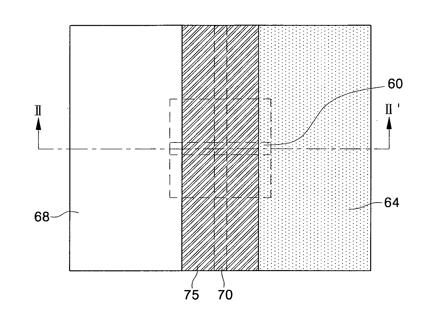 Method of forming a phase change memory device having a small area of contact