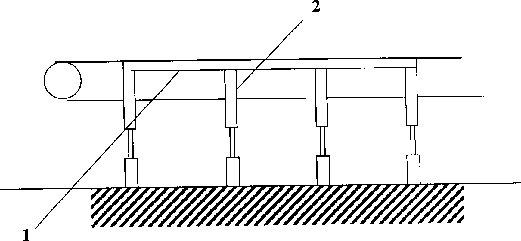Support for transfering material by conveyer belt