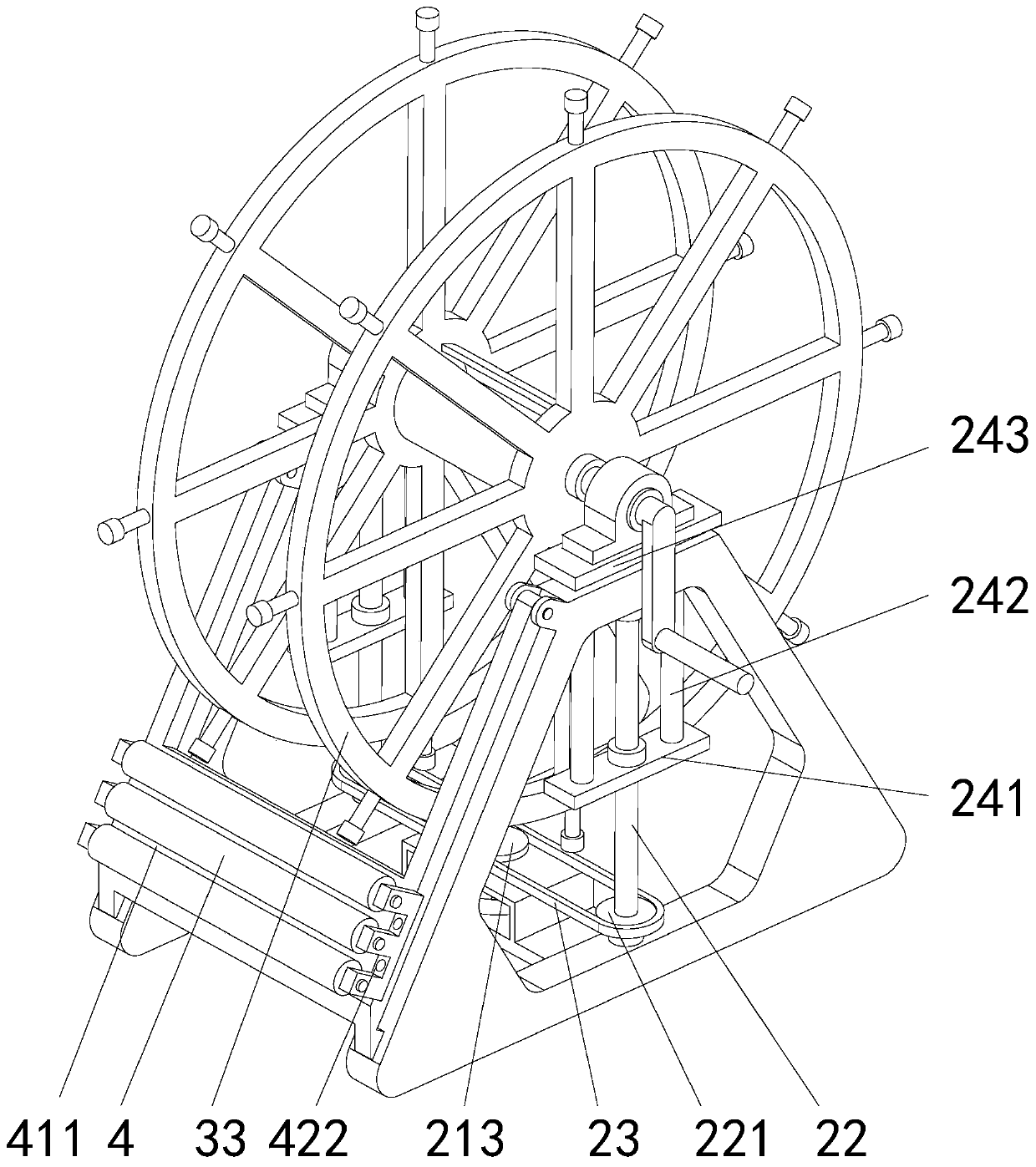 Anti-intertwining winding device for fire hydrant water hose of fire-fighting equipment
