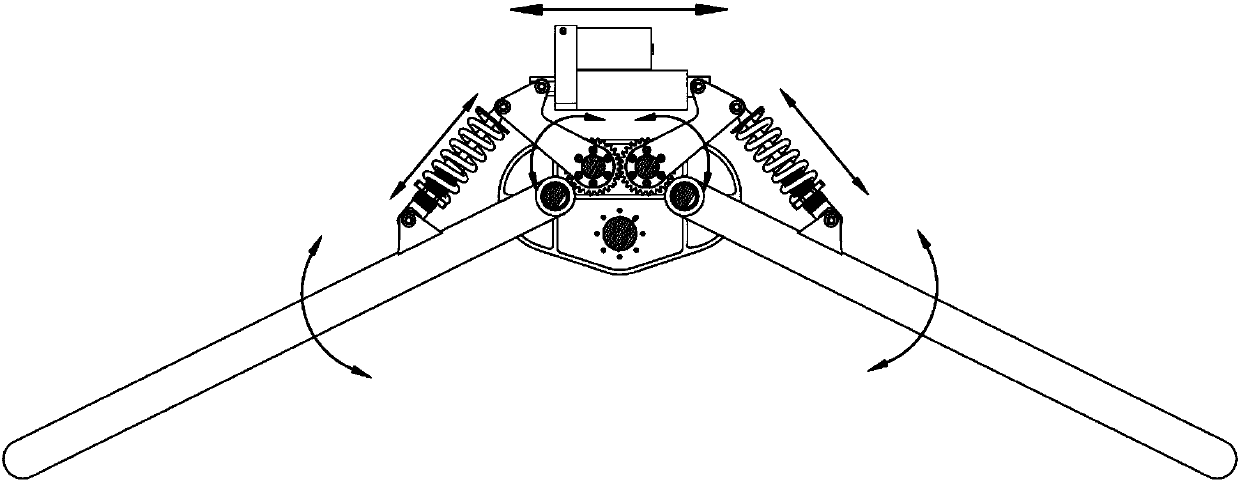 Rocker-arm type suspension mechanism of high-stationarity walking box body