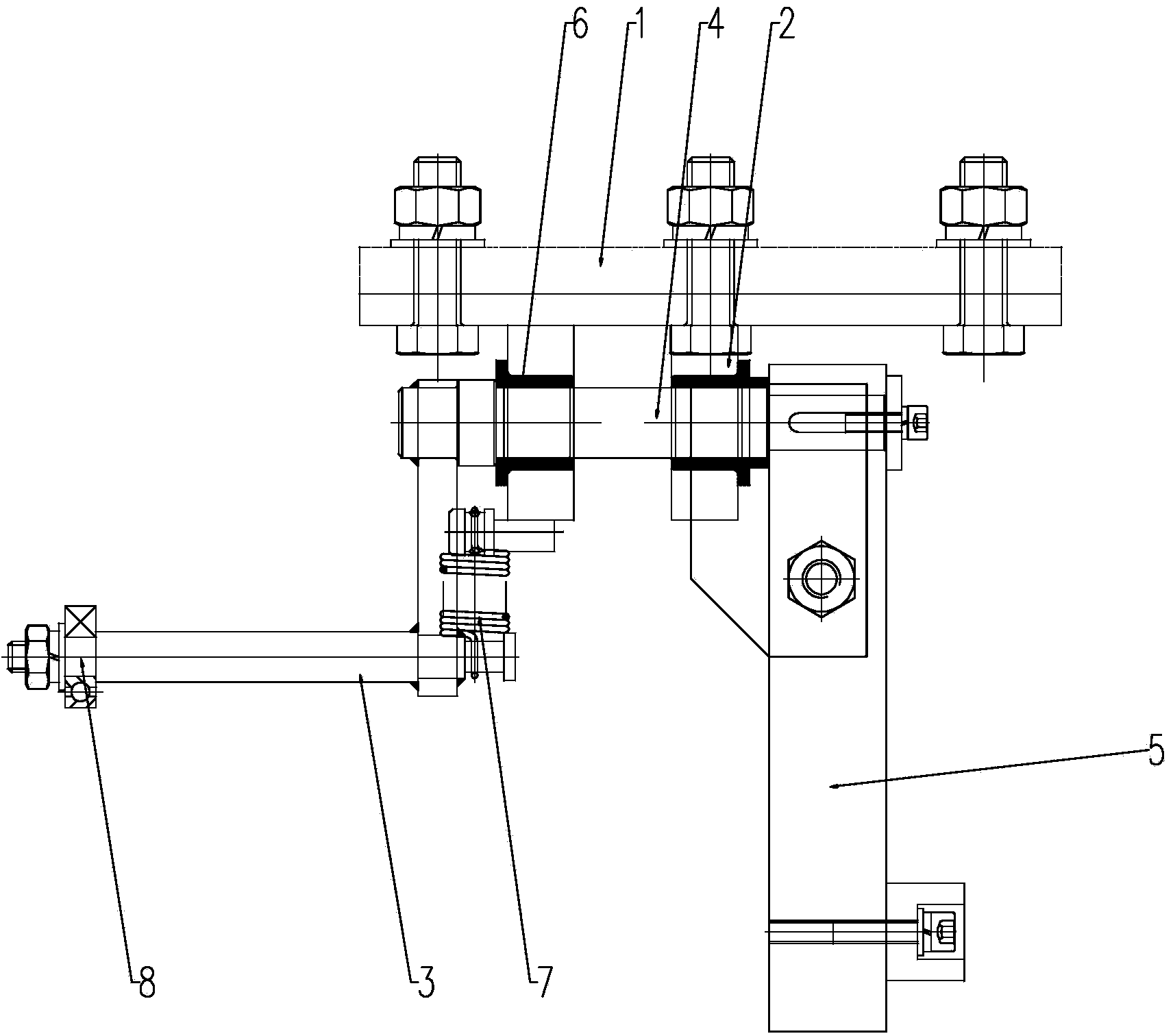 Retaining device for retaining hanger trolley