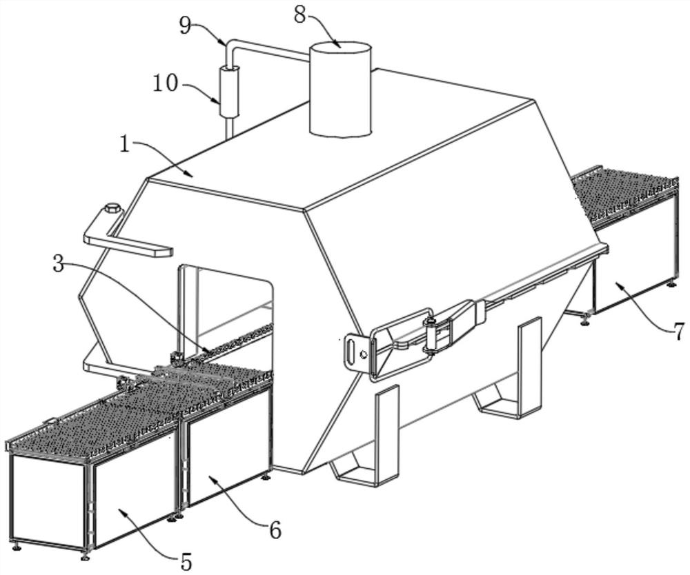 Heating device used for surface machining of daylighting panel and facilitating feeding