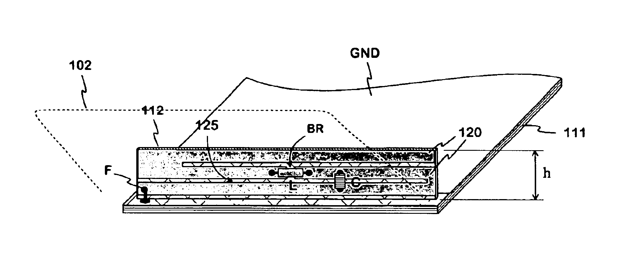 Antenna for foldable radio device