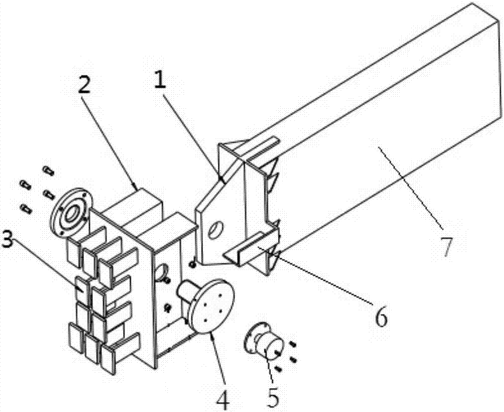 Connection joint of climbing tower crane supporting frame and wall body and implementation method