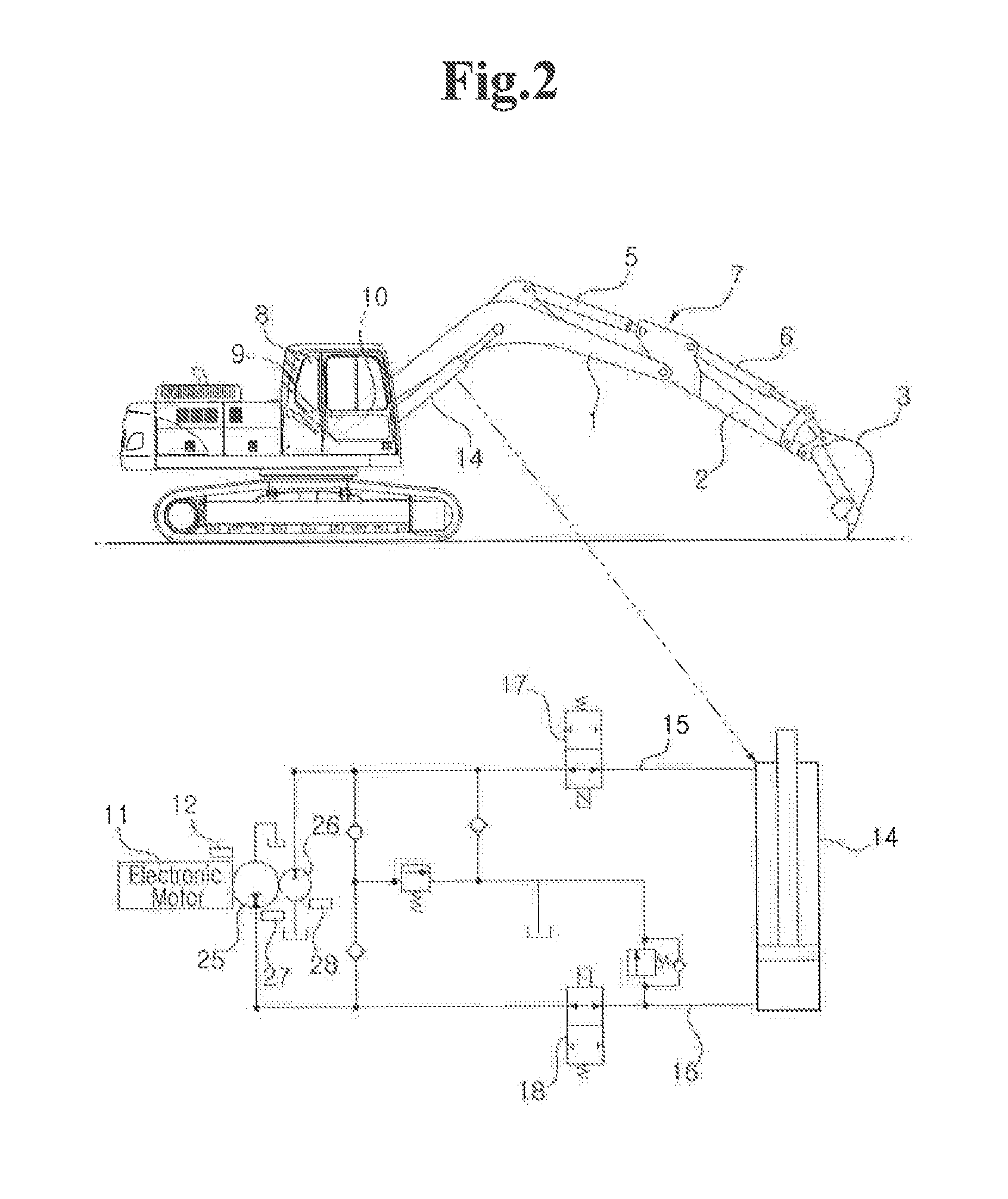 Hybrid excavator including a fast-stopping apparatus for a hybrid actuator