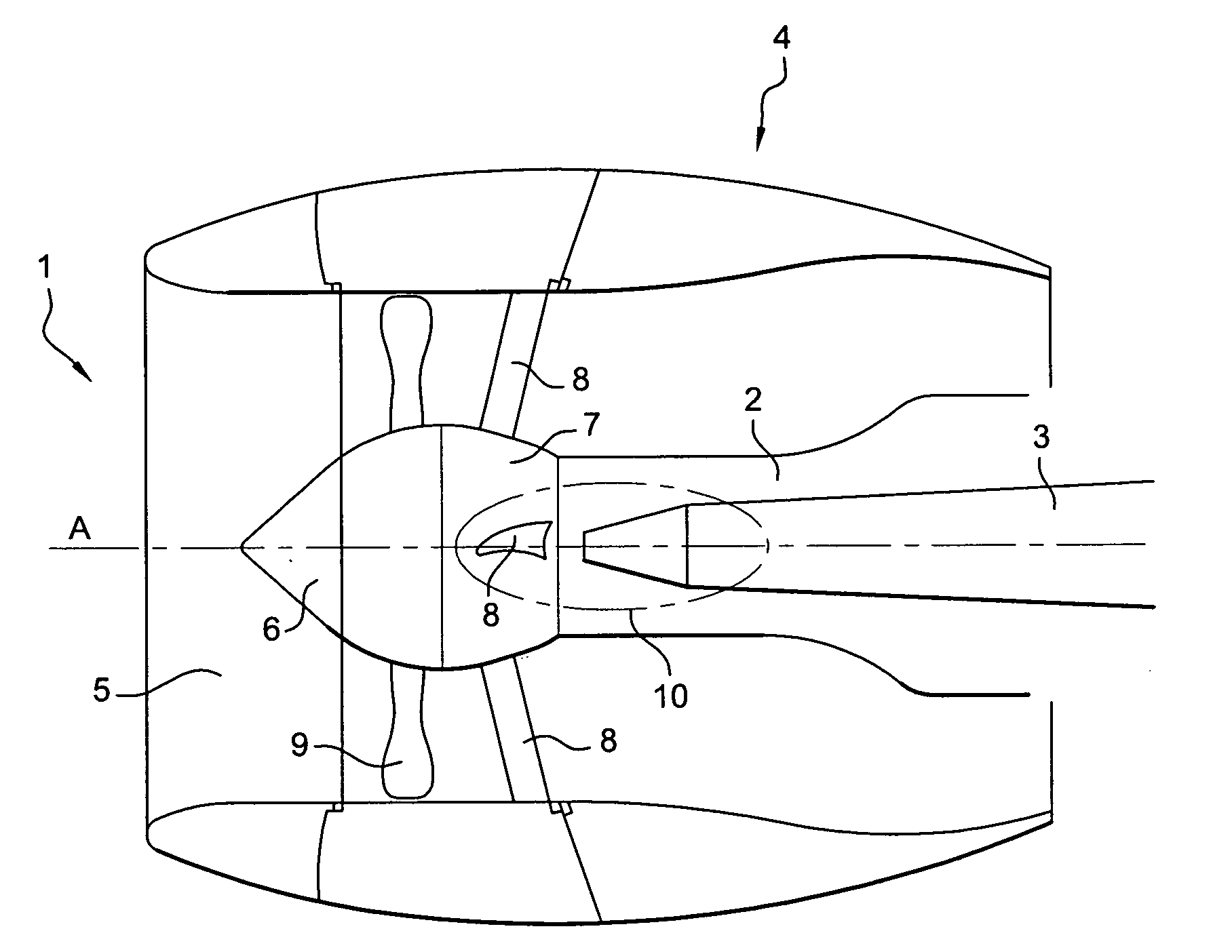 Turbojet engine for aircraft, propulsion unit comprising such a turbojet engine and aircraft comprising such a propulsion unit