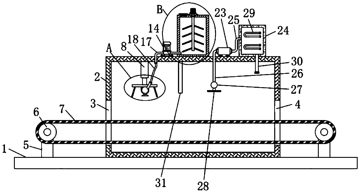 Automobile part paint spraying device capable of uniformly spraying