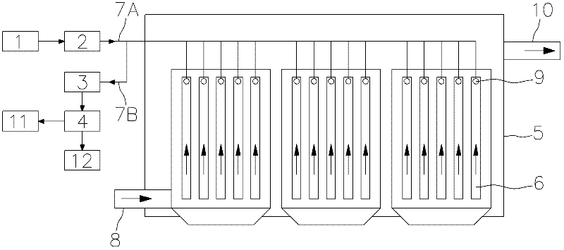 Filter bag breakage detector for bag type dust remover