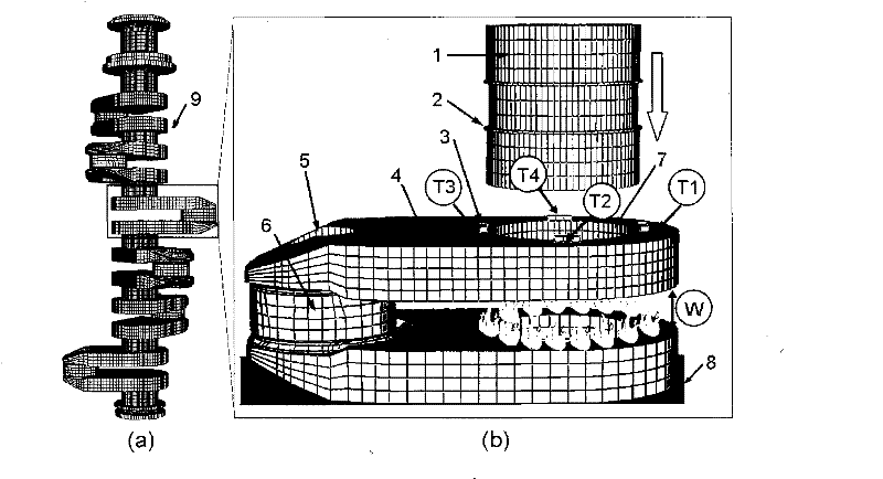 Reconfiguration method in shrinkingon process of crankshaft for studying ship and measure for preventing deformation