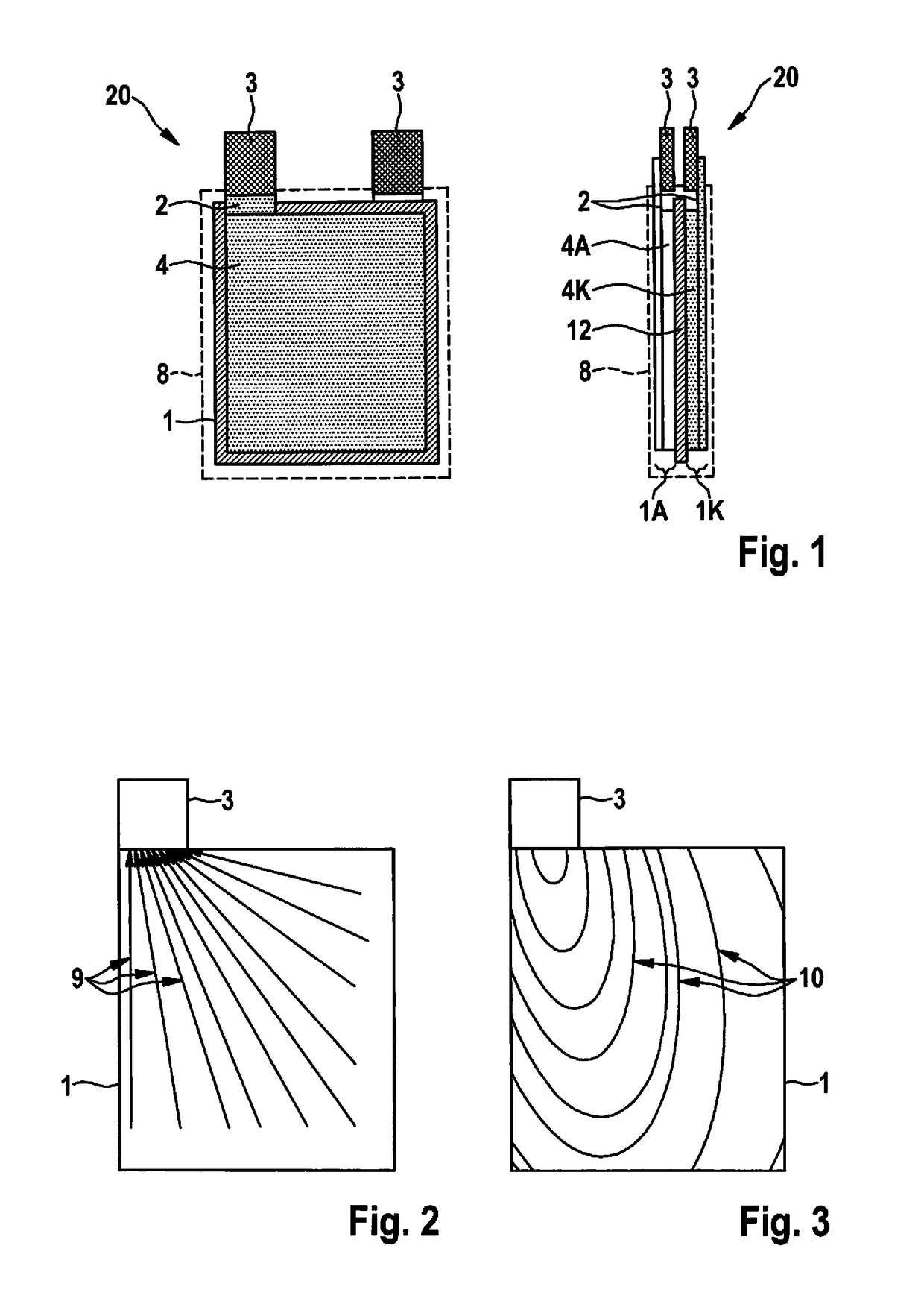 Method for producing electrodes having an improved current collector structure