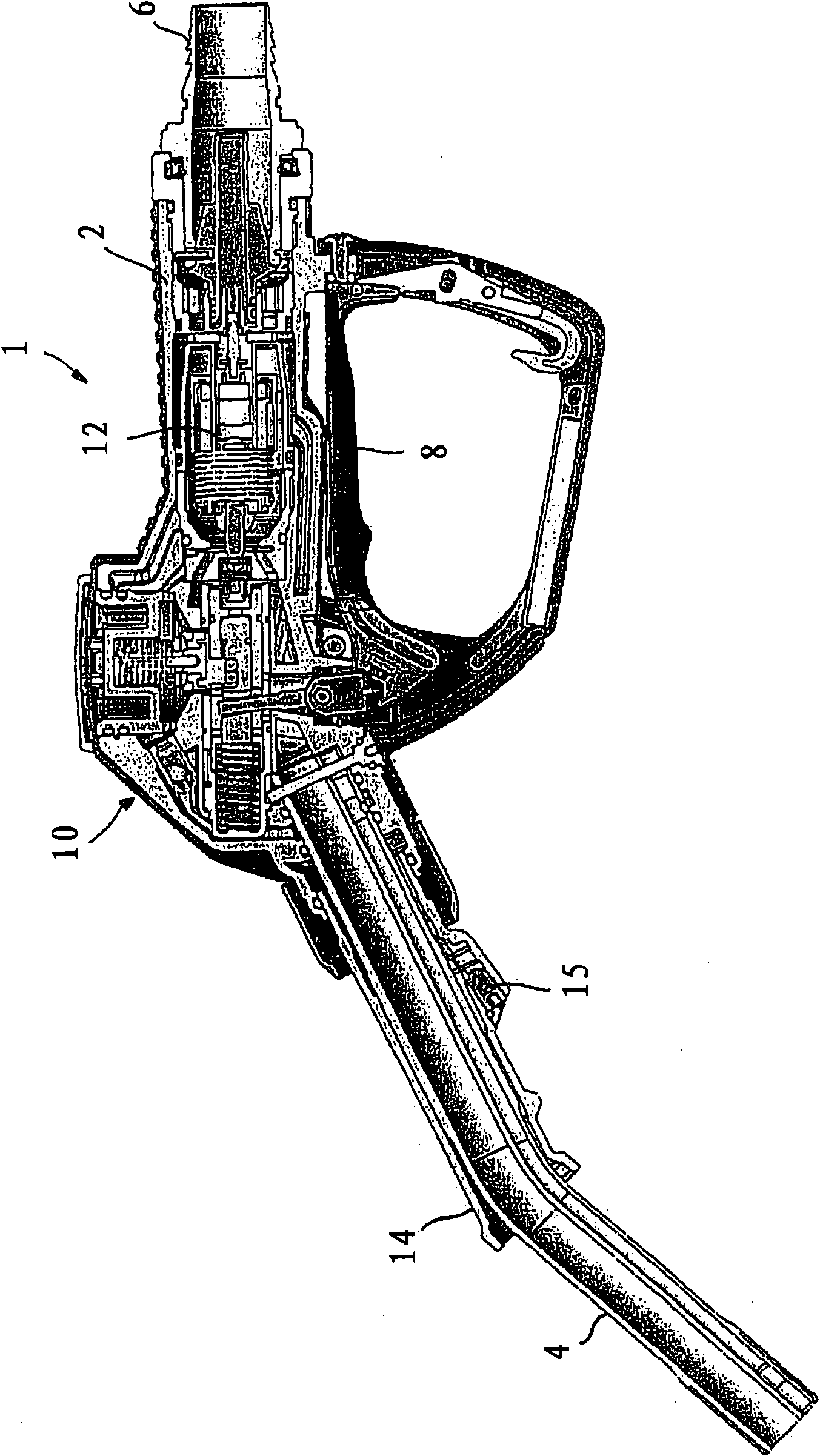 Fuel nozzle with device for extracting fuel steams