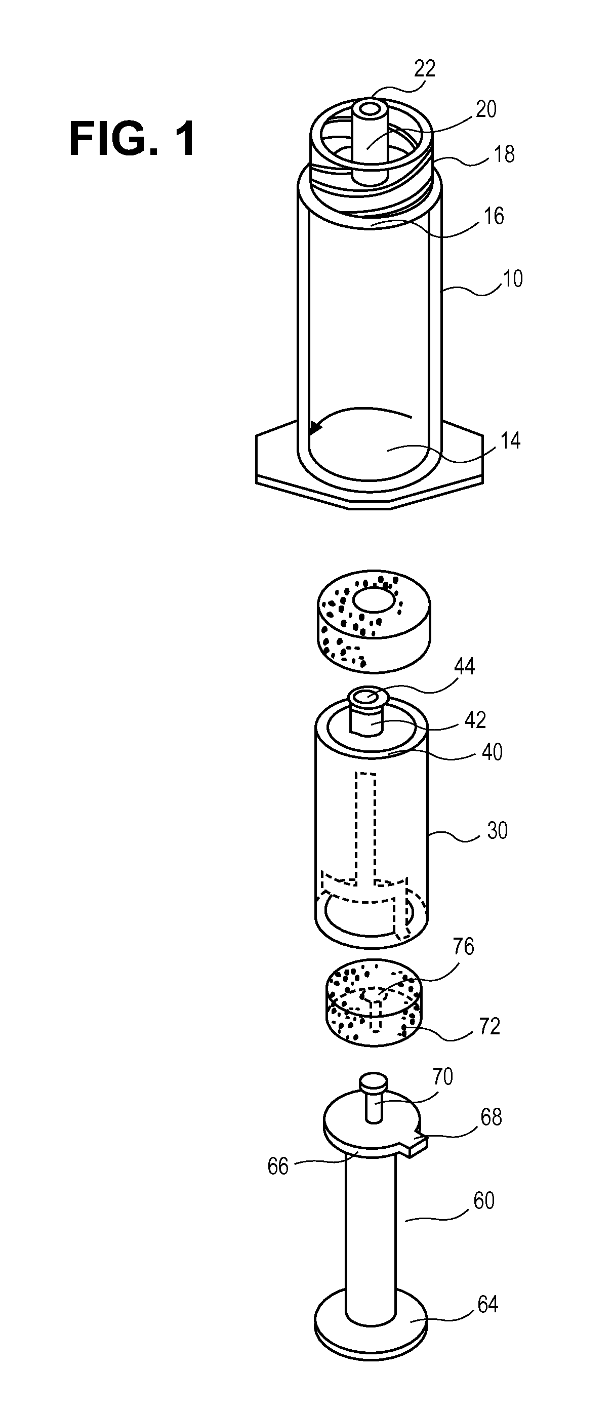 Two chamber syringe with locking mechanism