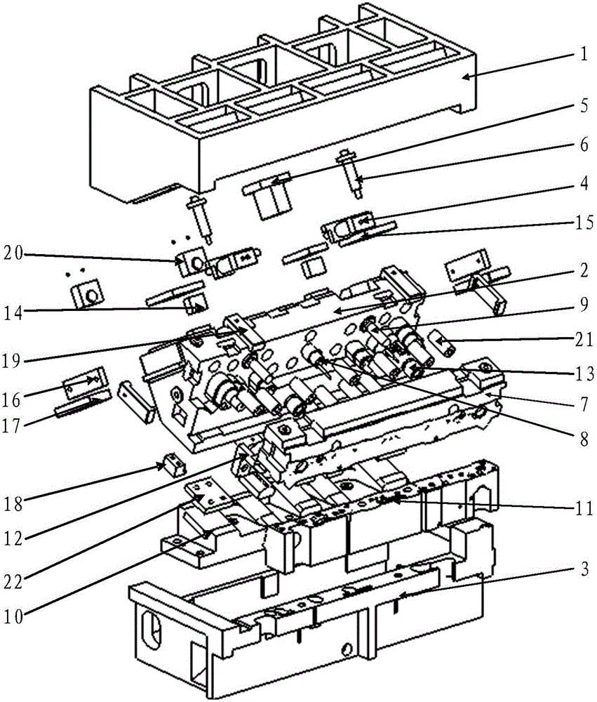 Inclined wedge mechanism with lateral material pressing function