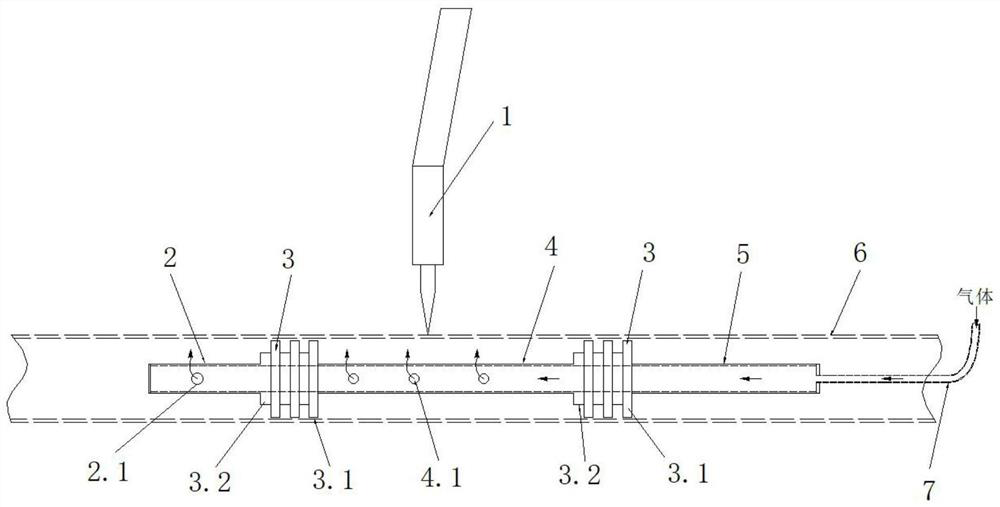 Inner protective gas rod for welded pipe welding