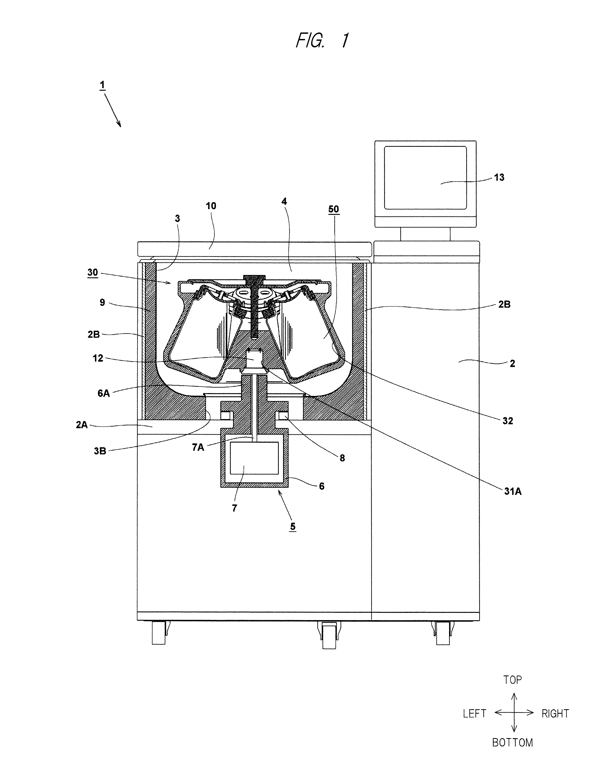 Centrifuge, rotor for centrifuge, and sample container for centrifuge