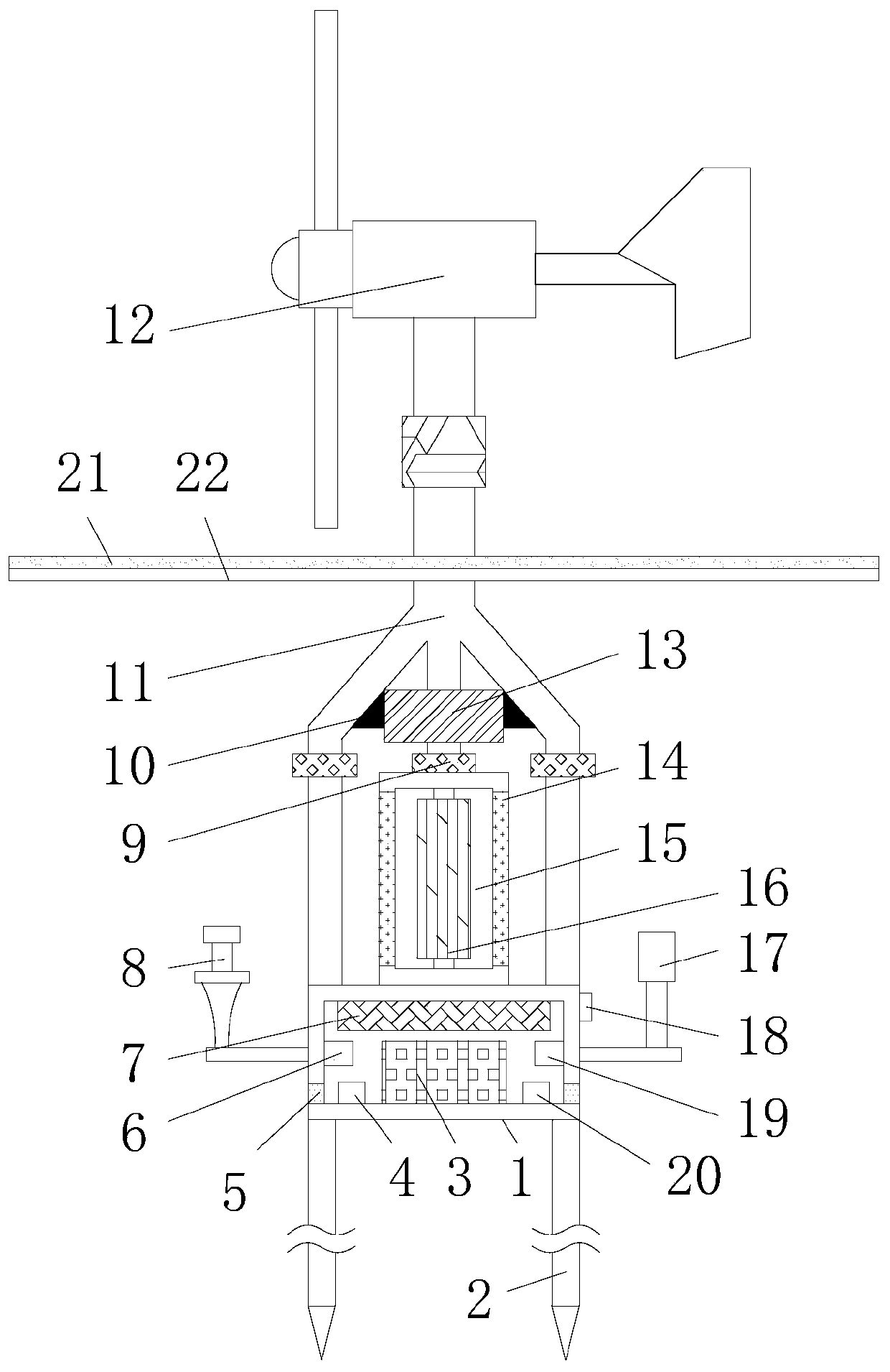 Environment-friendly navigation mark lamp with bird repelling function, and control system of environment-friendly navigation mark lamp