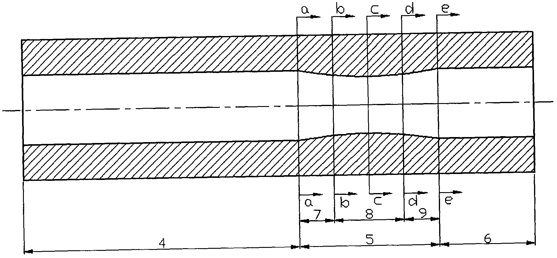 Equal-passage variable-cross-section extruding mold and extrusion forming method for pipes