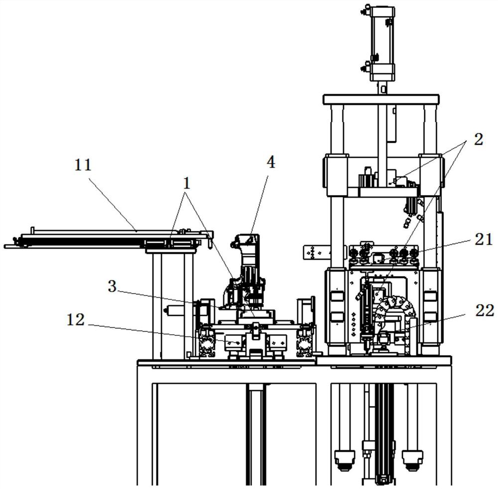 An automatic press-fitting mechanism for line bushings of pneumatic disc brakes