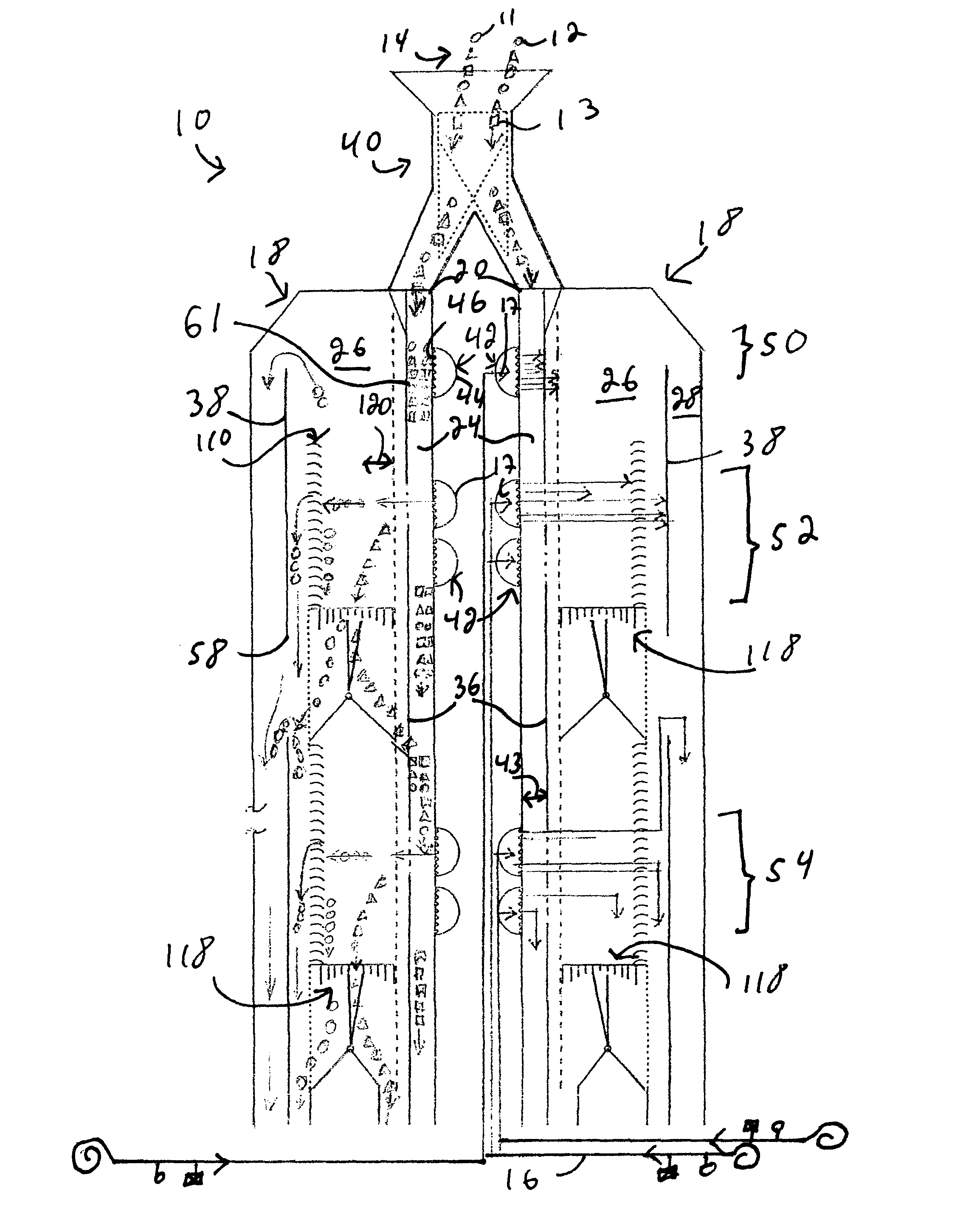 Apparatus, propulsive element and method for processing non-consolidated materials