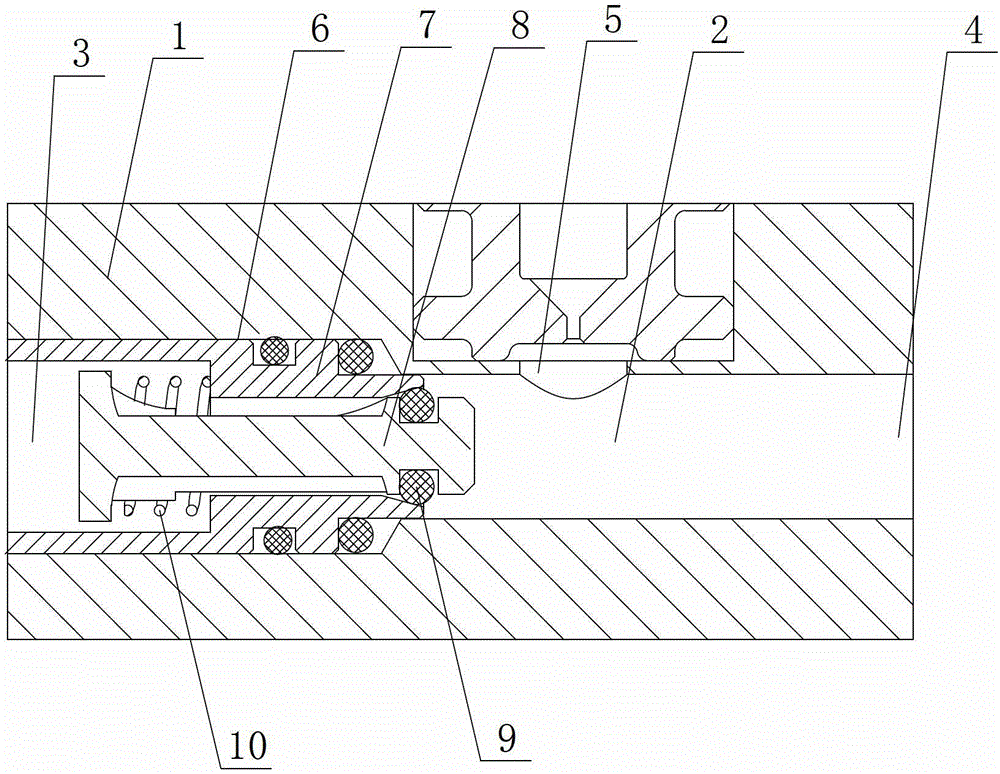 Gas-liquid one-way mixing device for urea pump