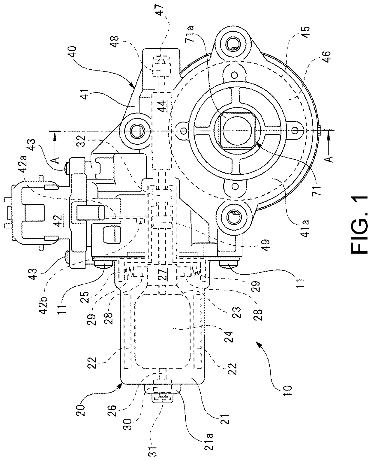 Motor provided with deceleration mechanism