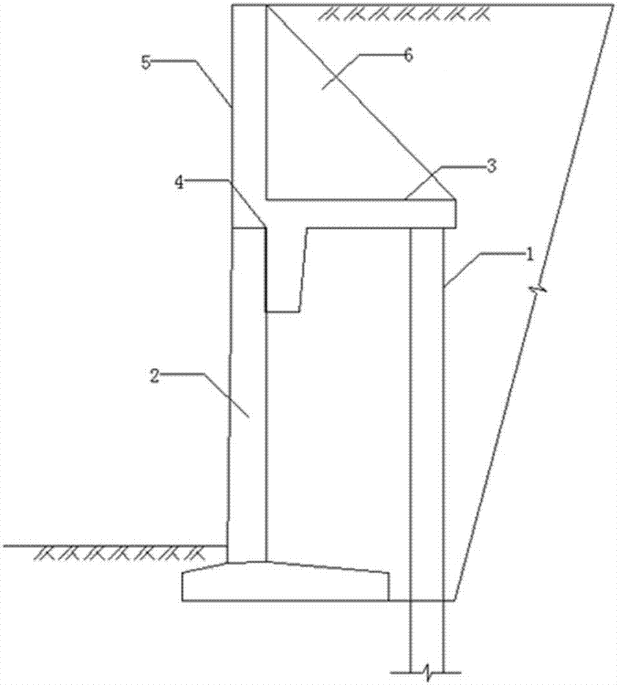 Heightening and reinforcing structure and method for existing reinforced concrete retaining wall