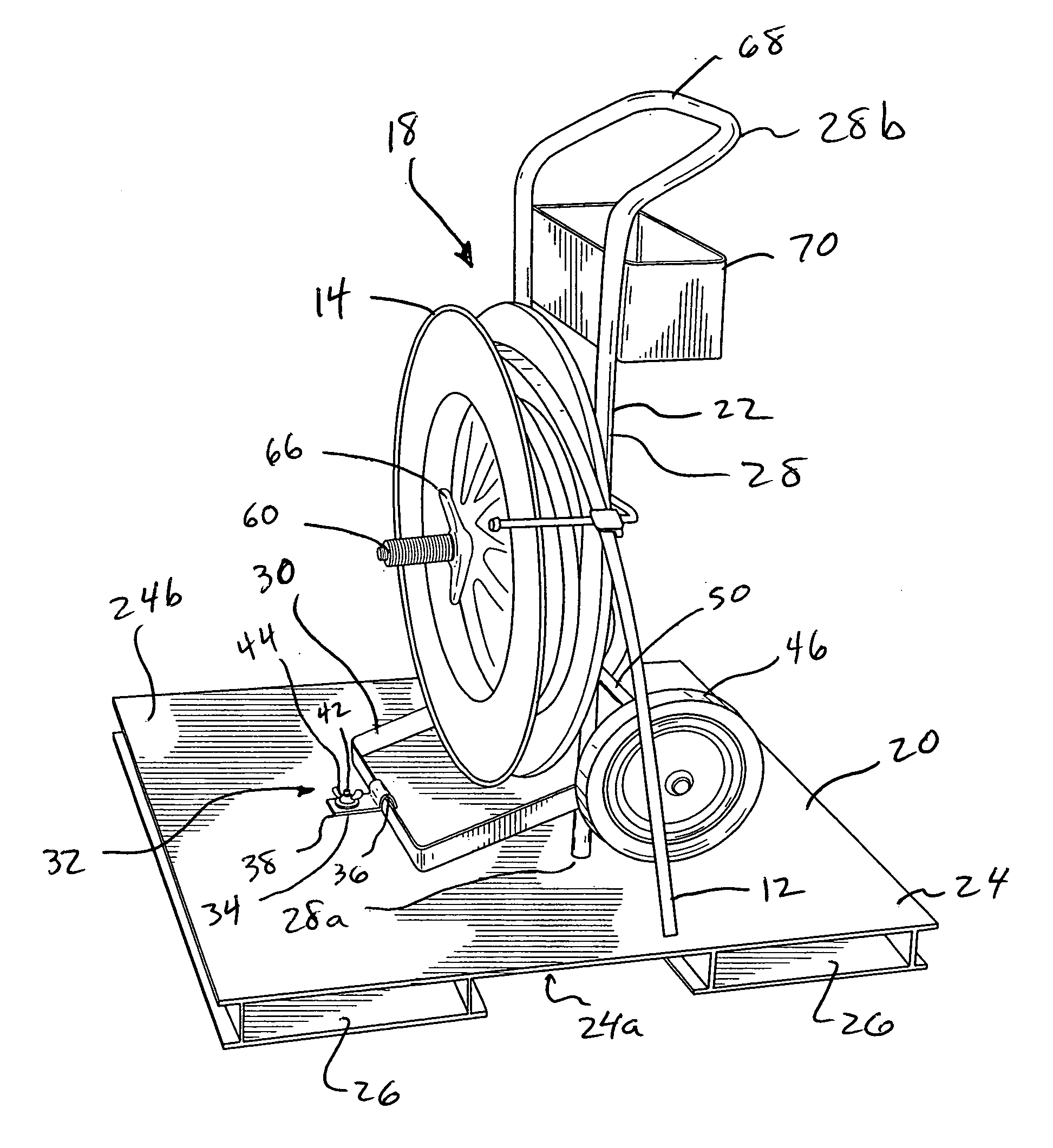 Apparatus and method for transporting and dispensing a strap