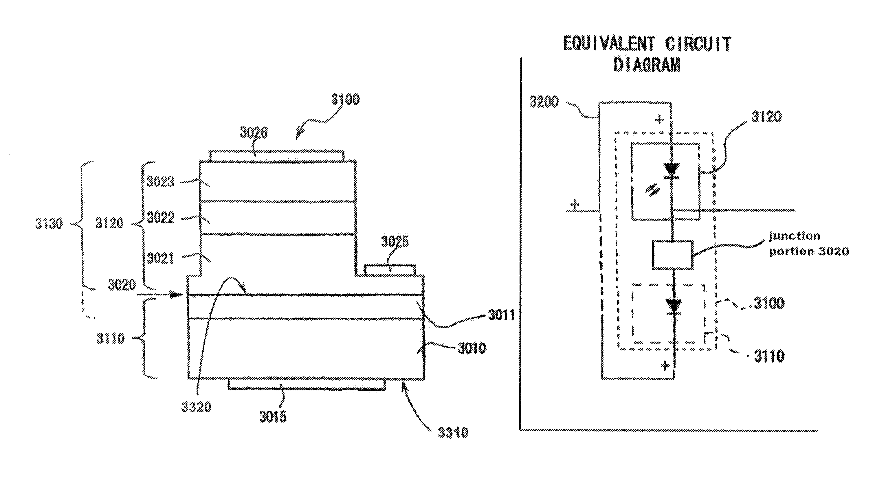 Nitride semiconductor element having a silicon substrate and a current passing region