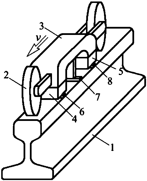 A non-destructive testing device for rail based on magnetic flux leakage and induced current