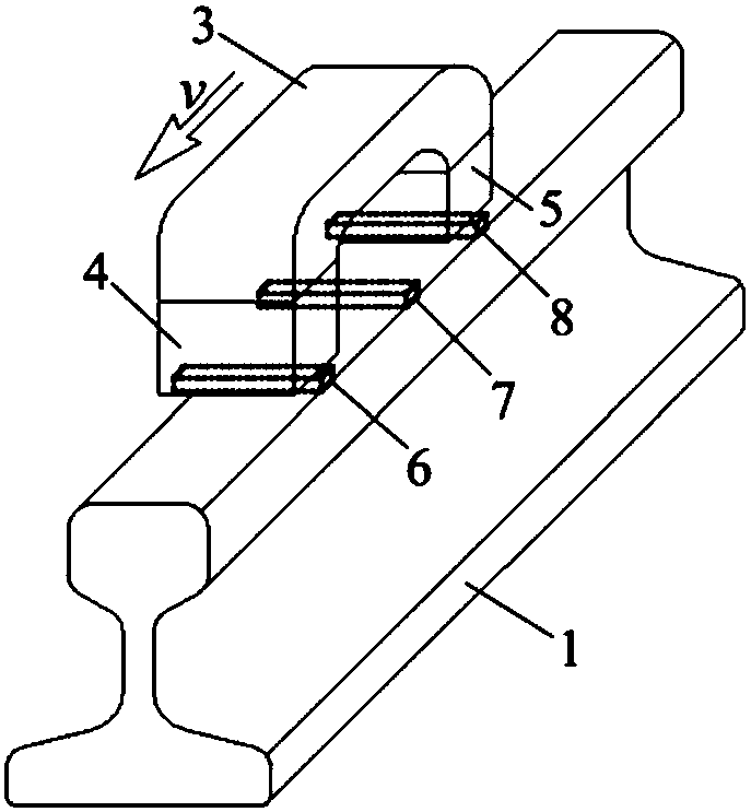 A non-destructive testing device for rail based on magnetic flux leakage and induced current