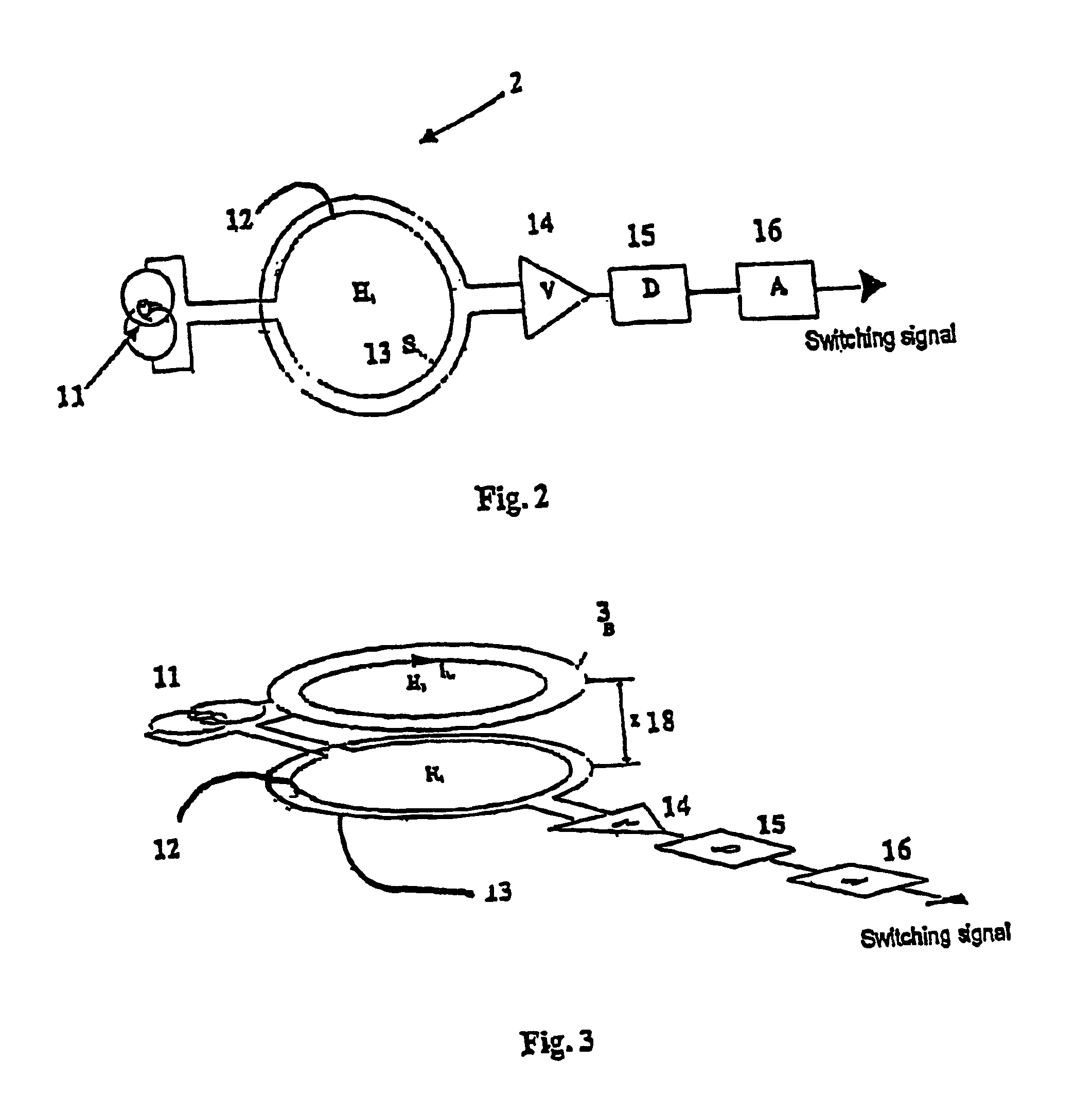 Inductive position sensing switching device