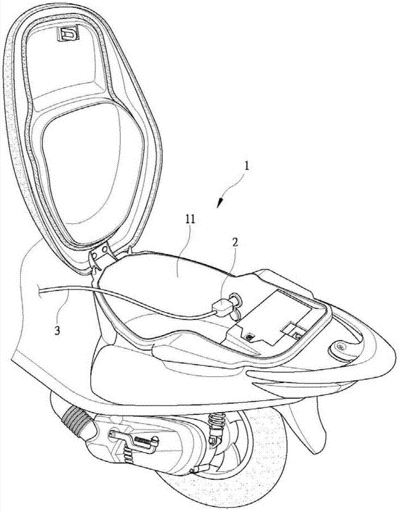 Vehicle instrument with charging device