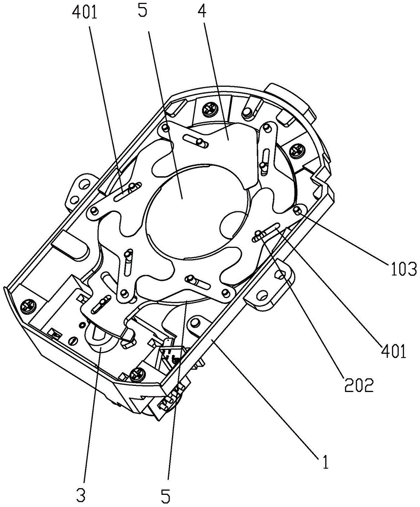 Stepping aperture device with photoelectric detection device