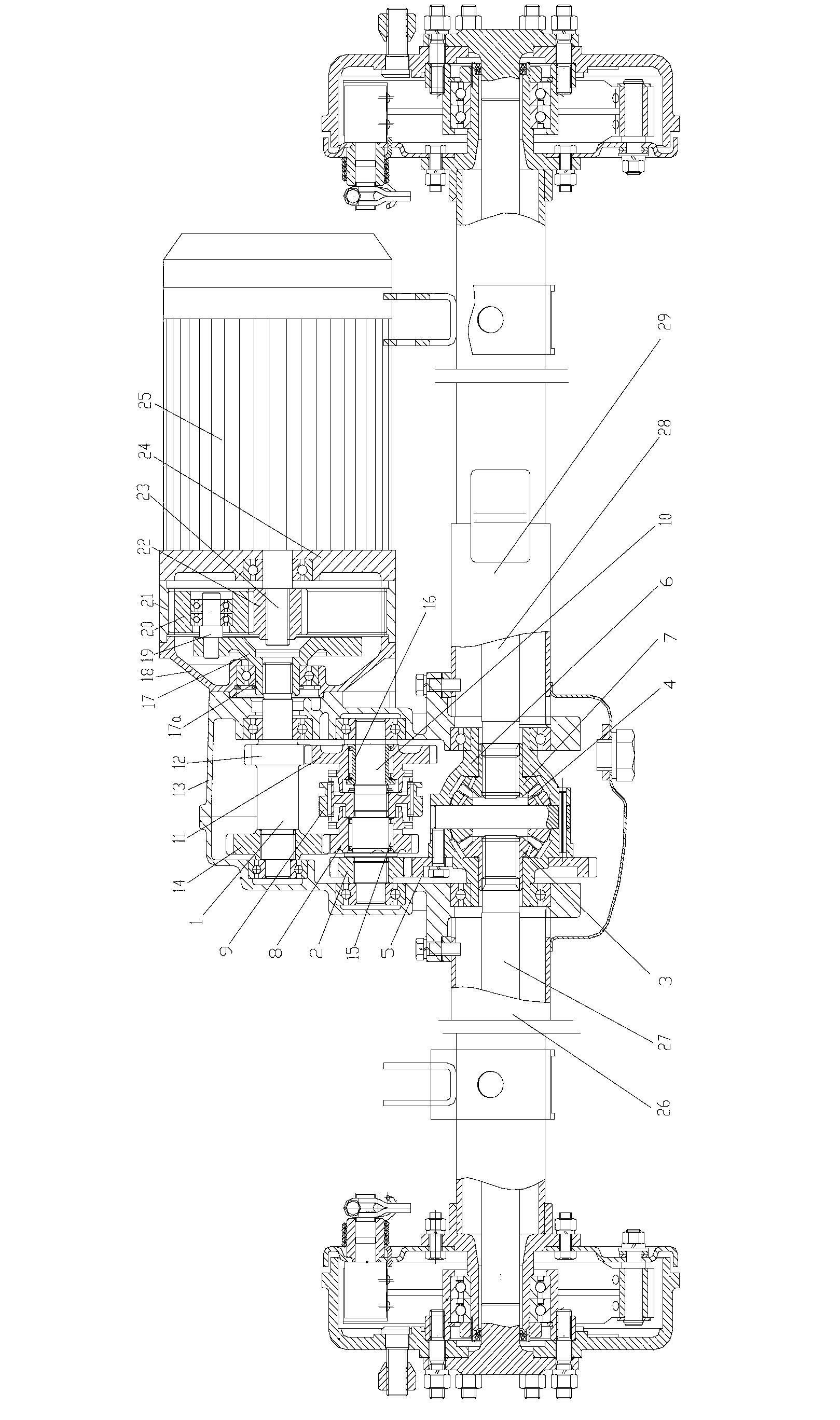 Rear axle driving assembly for electrocar