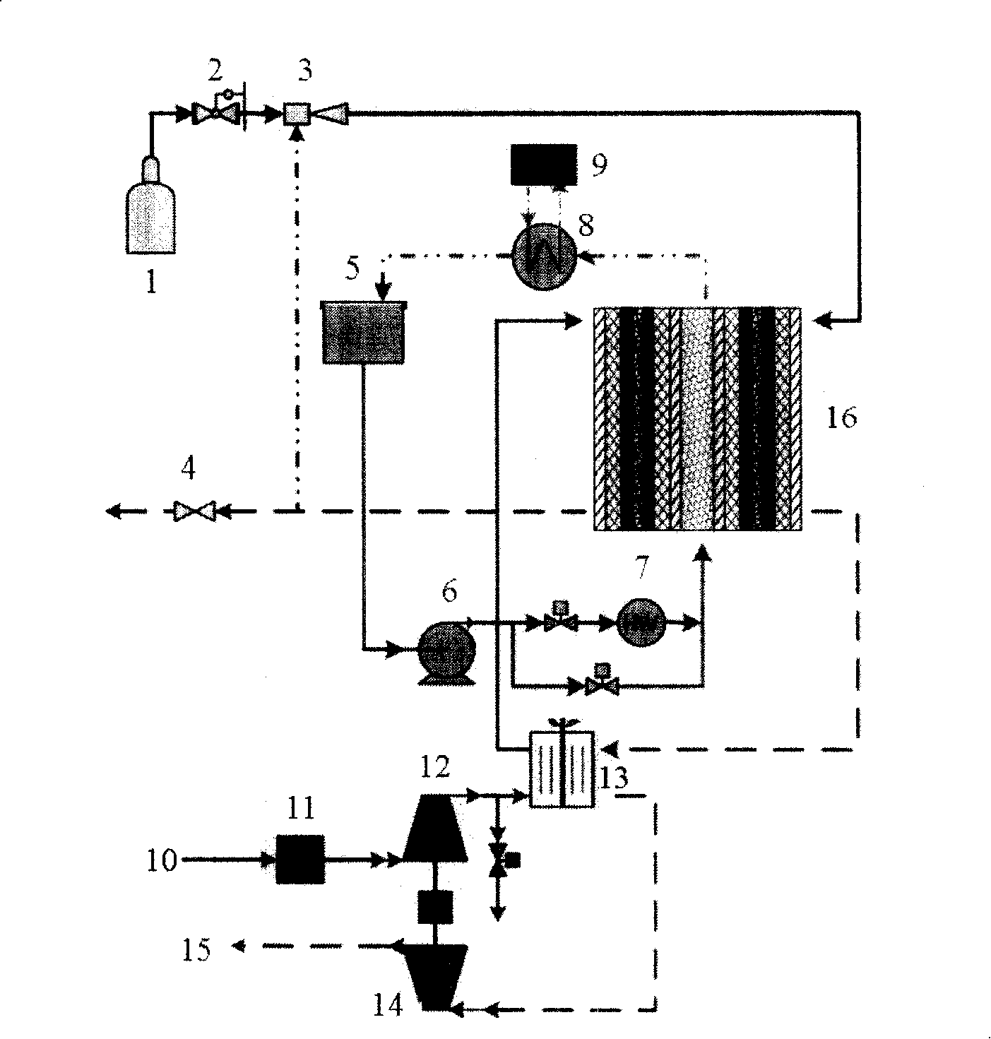 Cooling method and system for high temperature proton exchange membrane fuel cell battery